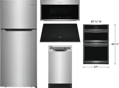5 Piece Package Includes Refrigerator, Cooktop, Wall Oven, Microwave And Dishwasher