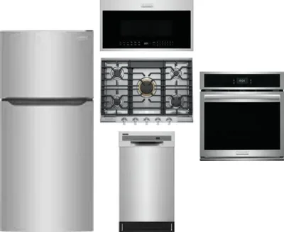 5 Piece Package Includes Refrigerator, Cooktop, Wall Oven, Microwave And Dishwasher