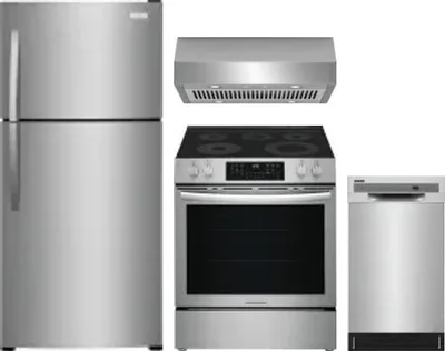 4 Piece Package Includes Refrigerator, Range, Hood And Dishwasher