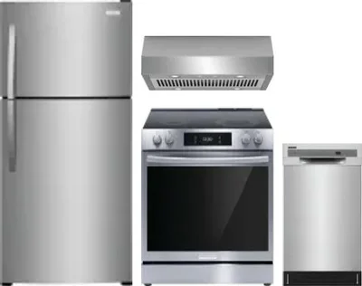 4 Piece Package Includes Refrigerator, Range, Hood And Dishwasher