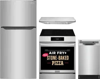 4 Piece Package Includes Refrigerator, Range, Hood And Dishwasher