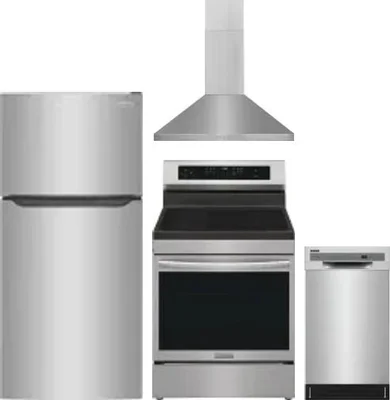 4 Piece Package Includes Refrigerator, Range, Hood And Dishwasher
