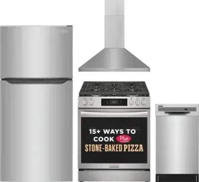4 Piece Package Includes Refrigerator, Range, Hood And Dishwasher