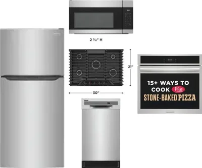 5 Piece Package Includes Refrigerator, Cooktop, Wall Oven, Microwave And Dishwasher