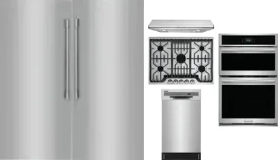 6 Piece Package Includes Refrigerator, Freezer, Cooktop, Wall Oven, Hood And Dishwasher
