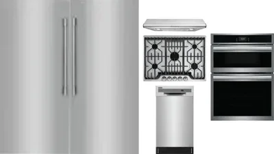 6 Piece Package Includes Refrigerator, Freezer, Cooktop, Wall Oven, Hood And Dishwasher