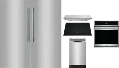 6 Piece Package Includes Refrigerator, Freezer, Cooktop, Wall Oven, Hood And Dishwasher