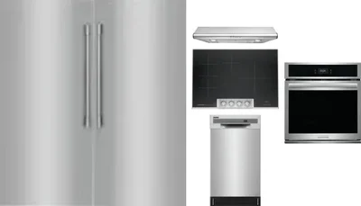 6 Piece Package Includes Refrigerator, Freezer, Cooktop, Wall Oven, Hood And Dishwasher