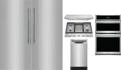 6 Piece Package Includes Refrigerator, Freezer, Cooktop, Wall Oven, Hood And Dishwasher