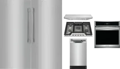 6 Piece Package Includes Refrigerator, Freezer, Cooktop, Wall Oven, Hood And Dishwasher