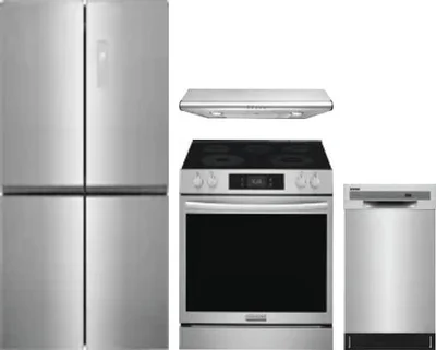 4 Piece Package Includes Refrigerator, Range, Hood And Dishwasher