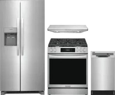 4 Piece Package Includes Refrigerator, Range, Hood And Dishwasher