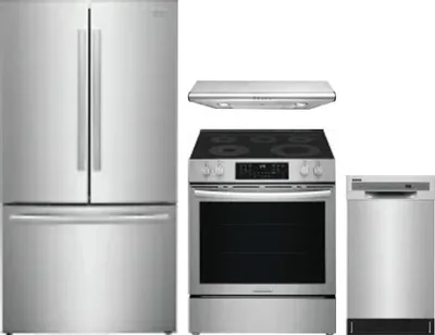 4 Piece Package Includes Refrigerator, Range, Hood And Dishwasher