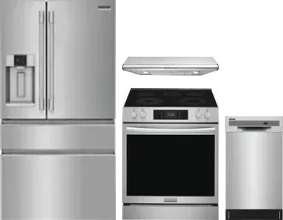 4 Piece Package Includes Refrigerator, Range, Hood And Dishwasher