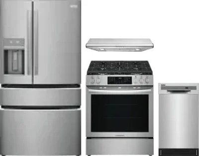 4 Piece Package Includes Refrigerator, Range, Hood And Dishwasher