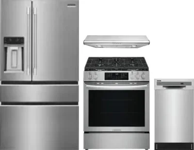 4 Piece Package Includes Refrigerator, Range, Hood And Dishwasher