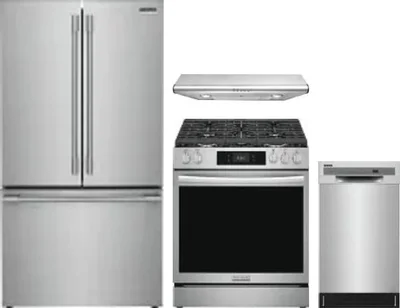 4 Piece Package Includes Refrigerator, Range, Hood And Dishwasher