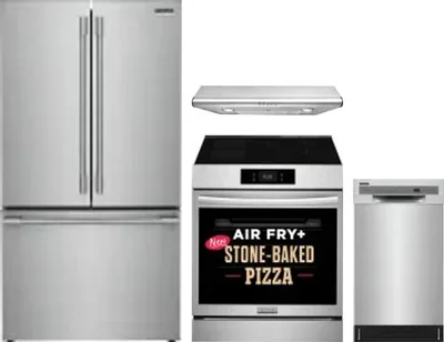 4 Piece Package Includes Refrigerator, Range, Hood And Dishwasher