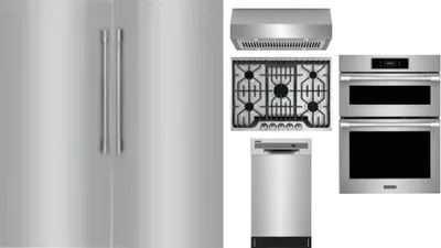 6 Piece Package Includes Refrigerator, Freezer, Cooktop, Wall Oven, Hood And Dishwasher
