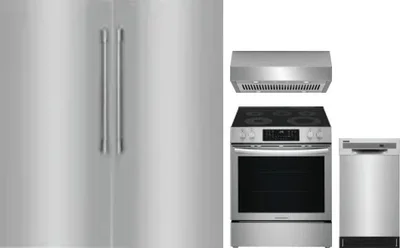 5 Piece Package Includes Refrigerator, Freezer, Range, Hood And Dishwasher