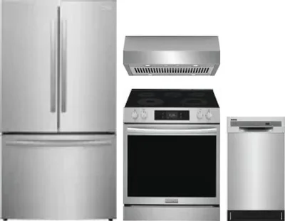 4 Piece Package Includes Refrigerator, Range, Hood And Dishwasher
