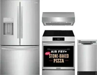 4 Piece Package Includes Refrigerator, Range, Hood And Dishwasher