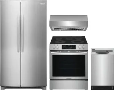 4 Piece Package Includes Refrigerator, Range, Hood And Dishwasher