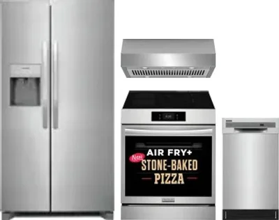 4 Piece Package Includes Refrigerator, Range, Hood And Dishwasher