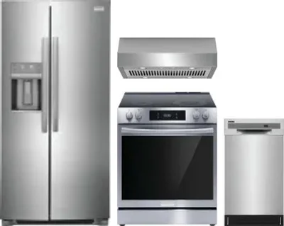 4 Piece Package Includes Refrigerator, Range, Hood And Dishwasher