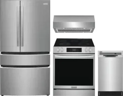 4 Piece Package Includes Refrigerator, Range, Hood And Dishwasher