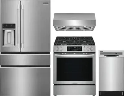 4 Piece Package Includes Refrigerator, Range, Hood And Dishwasher