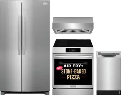 4 Piece Package Includes Refrigerator, Range, Hood And Dishwasher