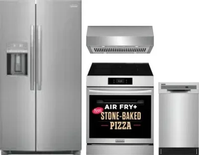 4 Piece Package Includes Refrigerator, Range, Hood And Dishwasher