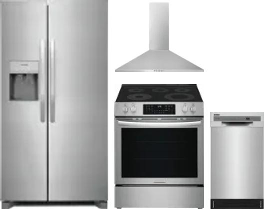 4 Piece Package Includes Refrigerator, Range, Hood And Dishwasher