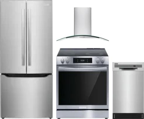 4 Piece Package Includes Refrigerator, Range, Hood And Dishwasher