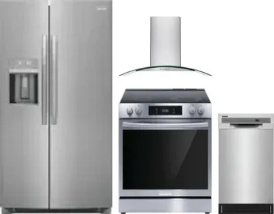 4 Piece Package Includes Refrigerator, Range, Hood And Dishwasher
