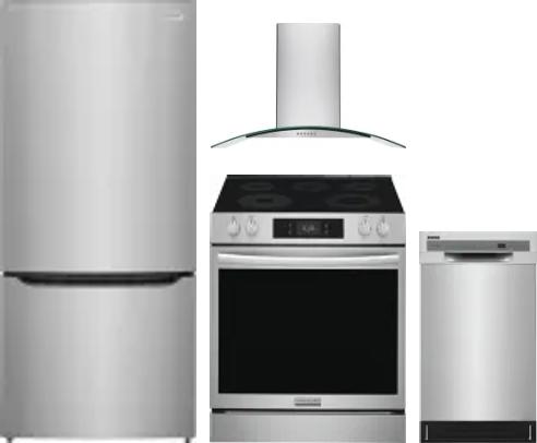 4 Piece Package Includes Refrigerator, Range, Hood And Dishwasher