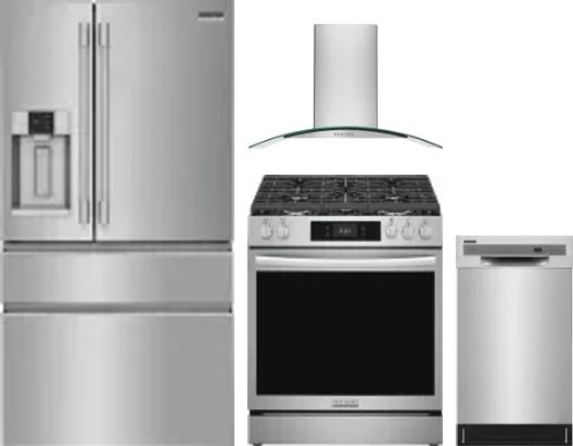 4 Piece Package Includes Refrigerator, Range, Hood And Dishwasher