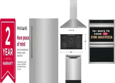 6 Piece Package Includes Refrigerator, Freezer, Cooktop, Wall Oven, Hood And Dishwasher