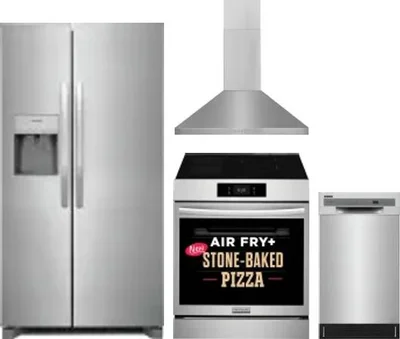 4 Piece Package Includes Refrigerator, Range, Hood And Dishwasher