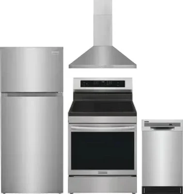 4 Piece Package Includes Refrigerator, Range, Hood And Dishwasher