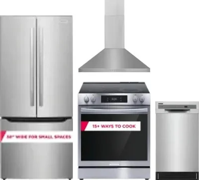 4 Piece Package Includes Refrigerator, Range, Hood And Dishwasher