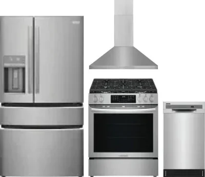4 Piece Package Includes Refrigerator, Range, Hood And Dishwasher
