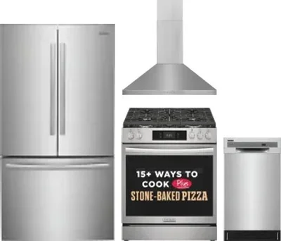 4 Piece Package Includes Refrigerator, Range, Hood And Dishwasher