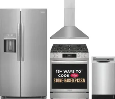 4 Piece Package Includes Refrigerator, Range, Hood And Dishwasher