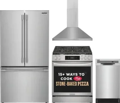4 Piece Package Includes Refrigerator, Range, Hood And Dishwasher