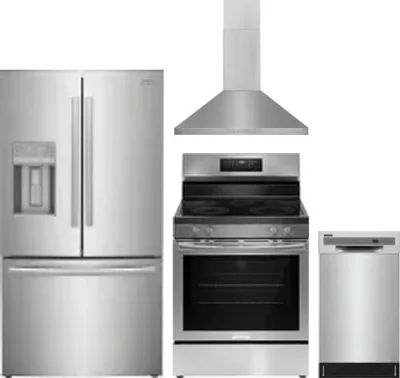 4 Piece Package Includes Refrigerator, Range, Hood And Dishwasher