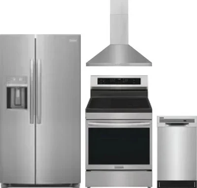 4 Piece Package Includes Refrigerator, Range, Hood And Dishwasher