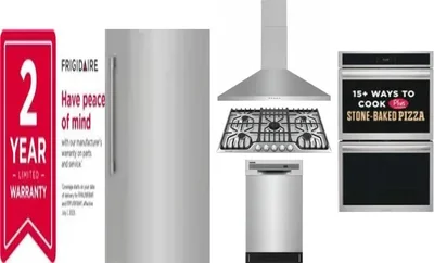 6 Piece Package Includes Refrigerator, Freezer, Cooktop, Wall Oven, Hood And Dishwasher