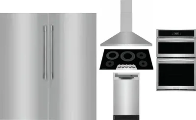 6 Piece Package Includes Refrigerator, Freezer, Cooktop, Wall Oven, Hood And Dishwasher